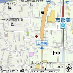 奈良県香芝市上中119-1周辺の地図