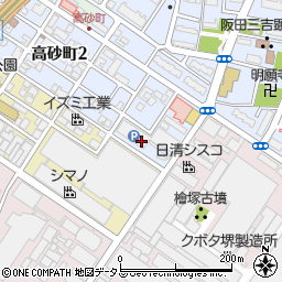大阪府堺市堺区高砂町4丁周辺の地図