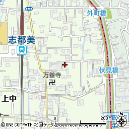 奈良県香芝市上中周辺の地図