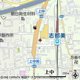奈良県香芝市上中150-1周辺の地図