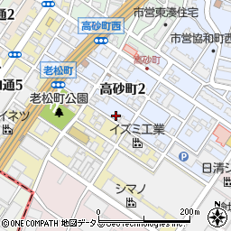 大阪府堺市堺区高砂町2丁70周辺の地図