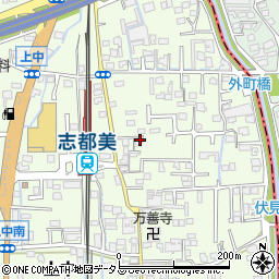奈良県香芝市上中341-1周辺の地図