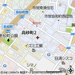 大阪府堺市堺区高砂町3丁86周辺の地図