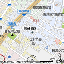 大阪府堺市堺区高砂町2丁57周辺の地図