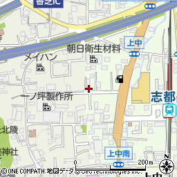 奈良県香芝市上中108-2周辺の地図
