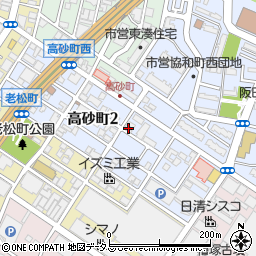 大阪府堺市堺区高砂町3丁85周辺の地図