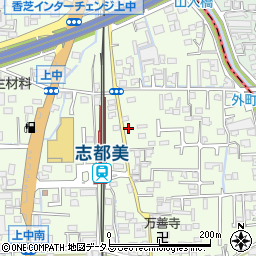 奈良県香芝市上中328-2周辺の地図