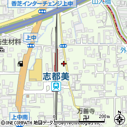 奈良県香芝市上中327周辺の地図