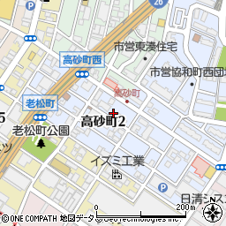 大阪府堺市堺区高砂町2丁46周辺の地図