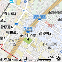 大阪府堺市堺区高砂町1丁周辺の地図