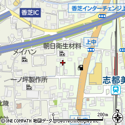 奈良県香芝市上中107-3周辺の地図