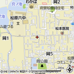 大阪府松原市岡周辺の地図