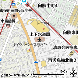 堺市役所上下水道局　お客様センター周辺の地図