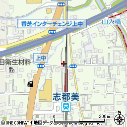 奈良県香芝市上中174周辺の地図