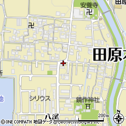 毎日新聞田原本販売所周辺の地図