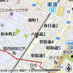 大阪府堺市堺区八幡通周辺の地図