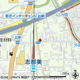 奈良県香芝市上中483-1周辺の地図