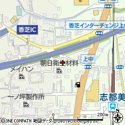 奈良県香芝市上中90-2周辺の地図