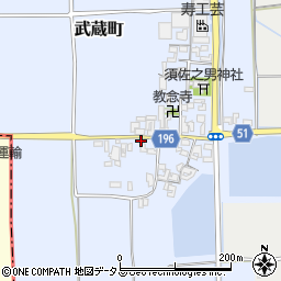 奈良県天理市武蔵町496周辺の地図