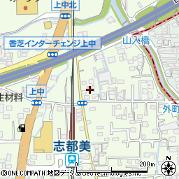 奈良県香芝市上中482-1周辺の地図