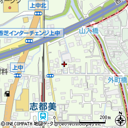奈良県香芝市上中480-1周辺の地図