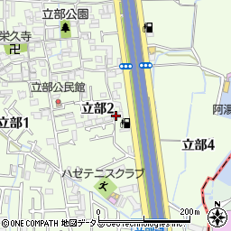 大阪府松原市立部周辺の地図