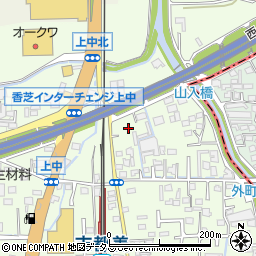 奈良県香芝市上中489-1周辺の地図
