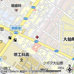 大阪府堺市堺区四条通1-3周辺の地図