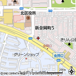 毎日新聞　新金岡販売所周辺の地図