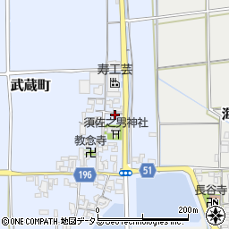 奈良県天理市武蔵町522周辺の地図