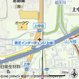 奈良県香芝市上中72-5周辺の地図