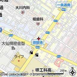 モメン堺一条店周辺の地図