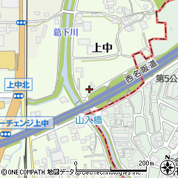 奈良県香芝市上中513-3周辺の地図