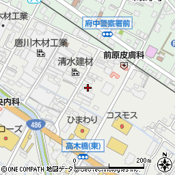 広島県府中市高木町197周辺の地図