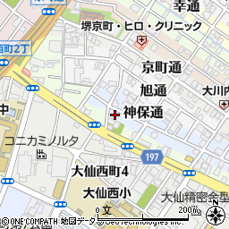 大阪府堺市堺区神保通1-14周辺の地図