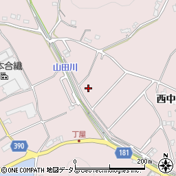 広島県福山市神辺町（西中条）周辺の地図