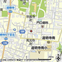 大阪府藤井寺市道明寺周辺の地図