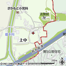 奈良県香芝市上中638-1周辺の地図