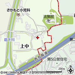 奈良県香芝市上中638-3周辺の地図