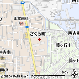 大阪府藤井寺市さくら町周辺の地図