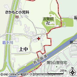 奈良県香芝市上中639-2周辺の地図