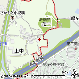 奈良県香芝市上中625周辺の地図