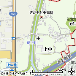 奈良県香芝市上中529-1周辺の地図