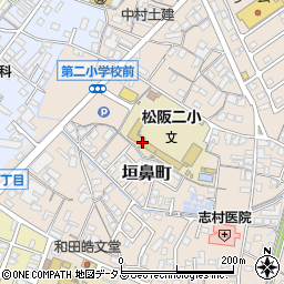 松阪市立第二小学校周辺の地図