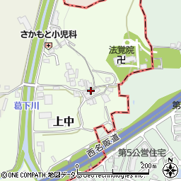 奈良県香芝市上中641周辺の地図