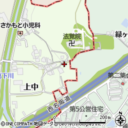 奈良県香芝市上中621周辺の地図