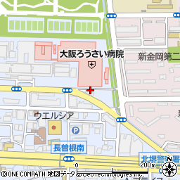 タイムズ大阪労災病院第３駐車場周辺の地図