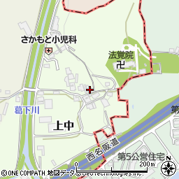 奈良県香芝市上中587-1周辺の地図