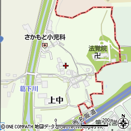 奈良県香芝市上中537-1周辺の地図