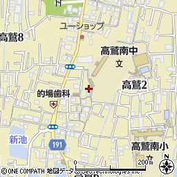 大阪府羽曳野市高鷲周辺の地図